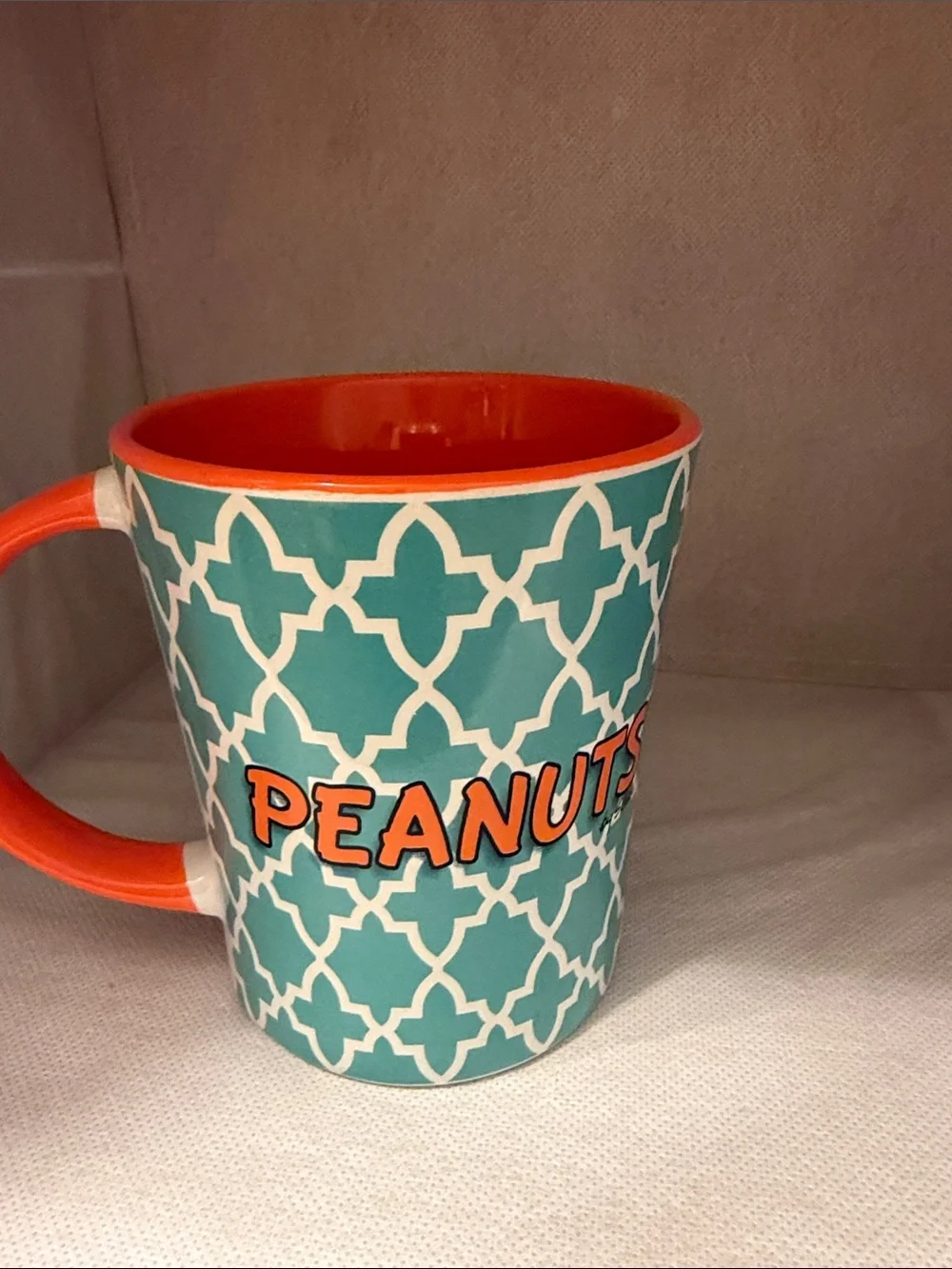 Peanuts Lucy Teal and Orange Ceramic Coffee Mug